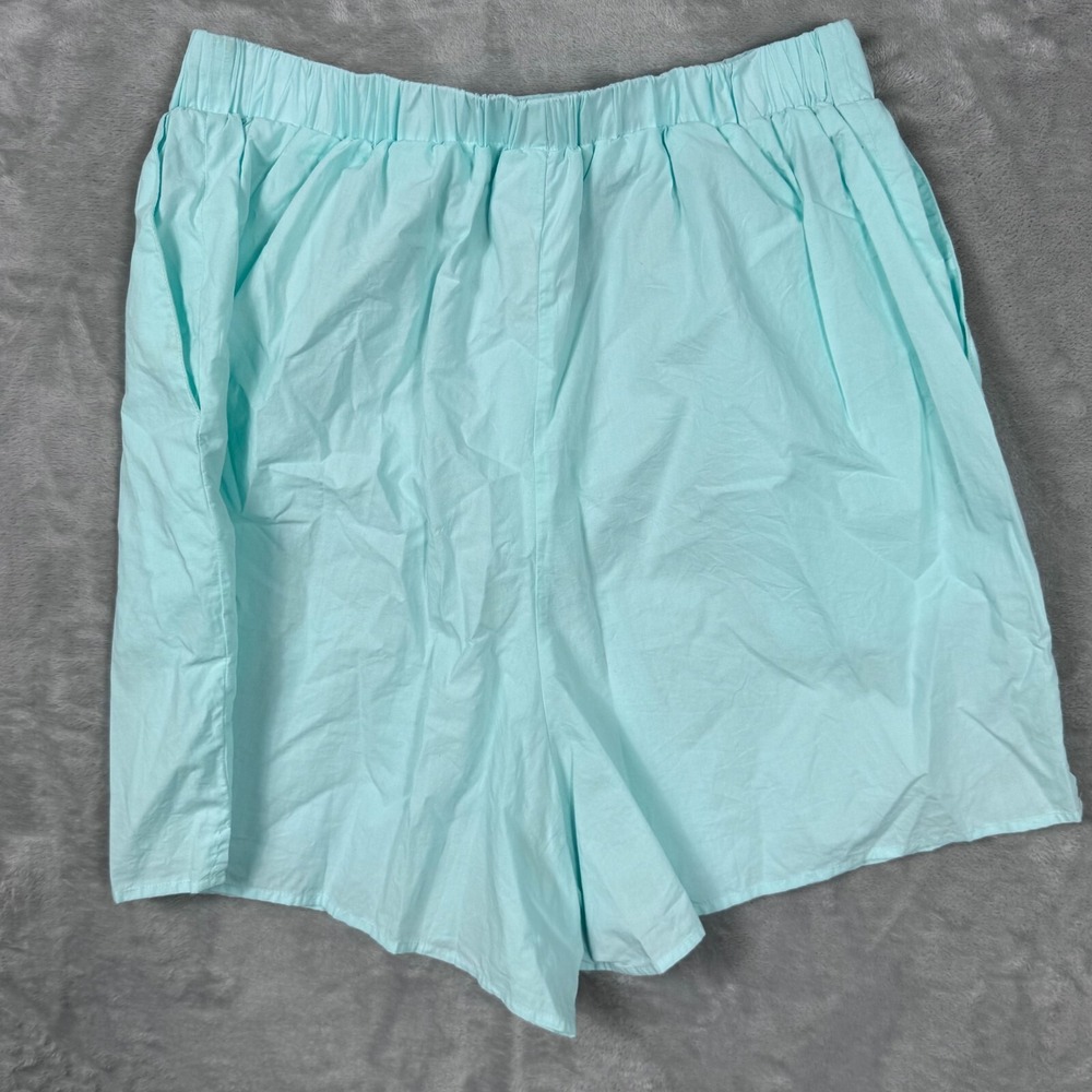 Frankie Shop Boxer Shorts Womens Large Aqua Blue Elastic Waist Slash Pockets - Picture 3 of 14